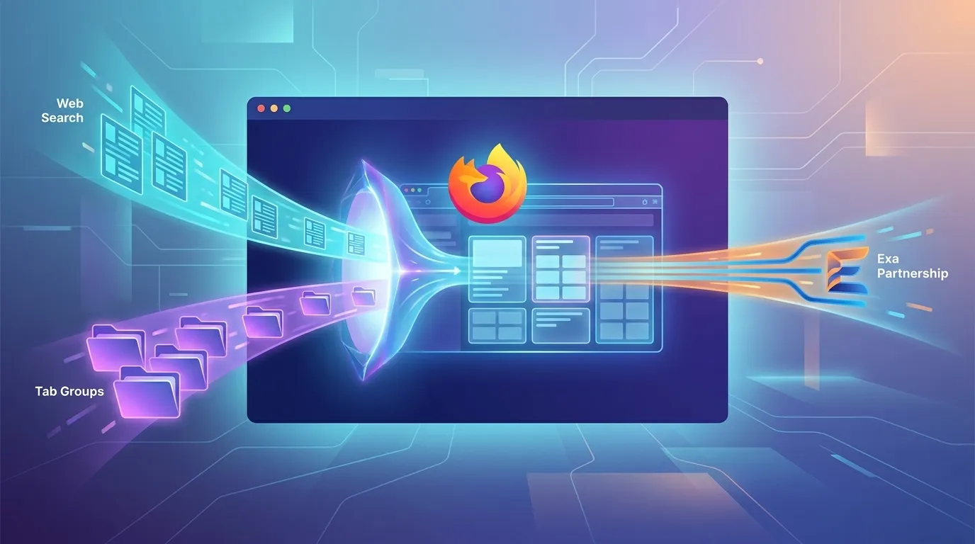 Firefox : Smart Window ajoute recherche web, groupes d’onglets et partenariat Exa