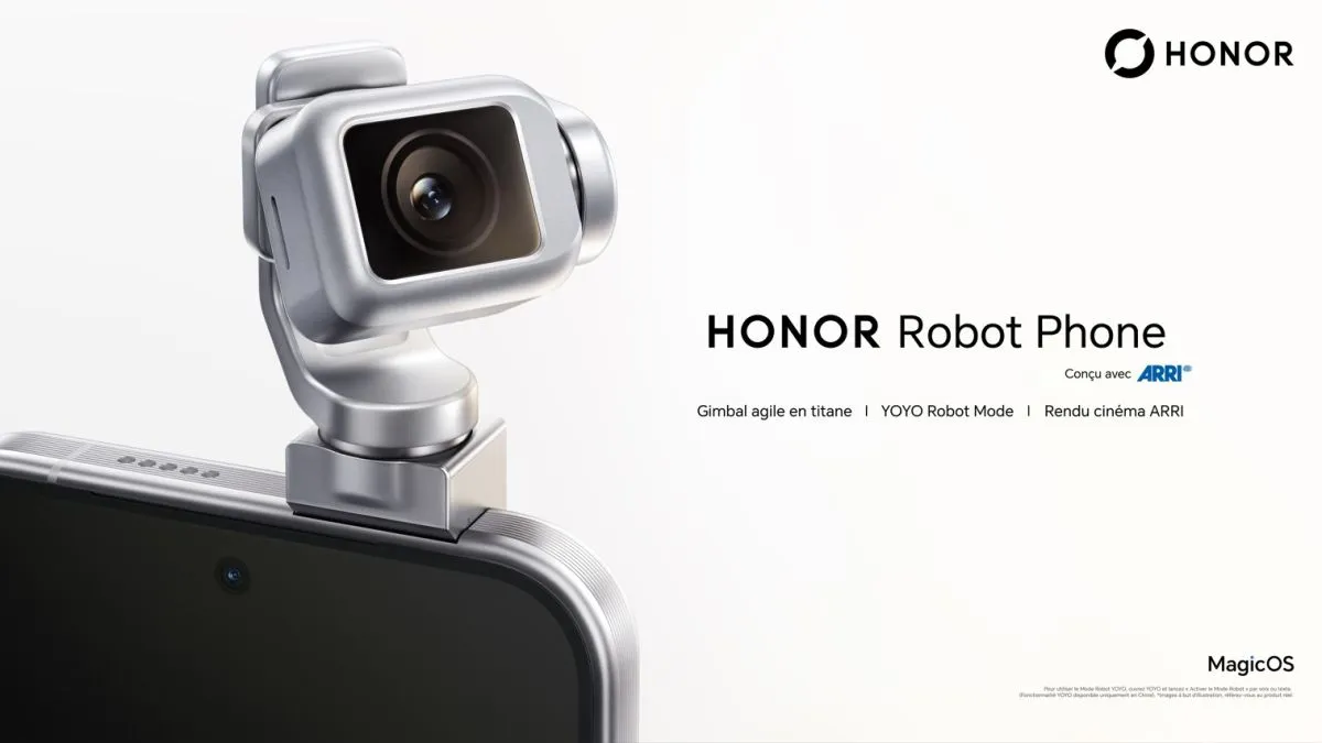 Honor lance le Robot Phone, un smartphone à gimbal titane et double 200 MP